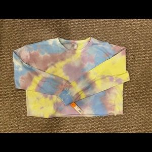Tie dye cropped sweatshirt